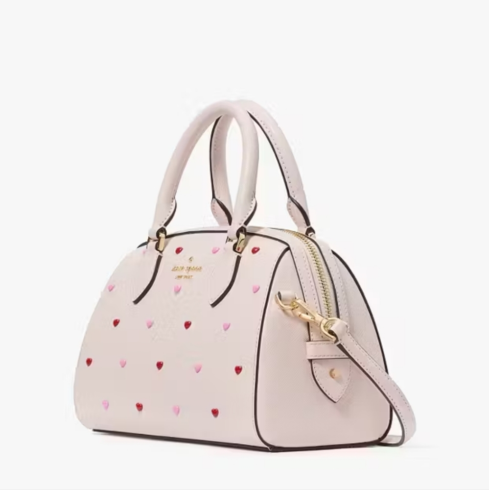 Kate Spade Madison Heart Studs Small Dolly Duffle, Powdered Sugar - Picture 3 of 6